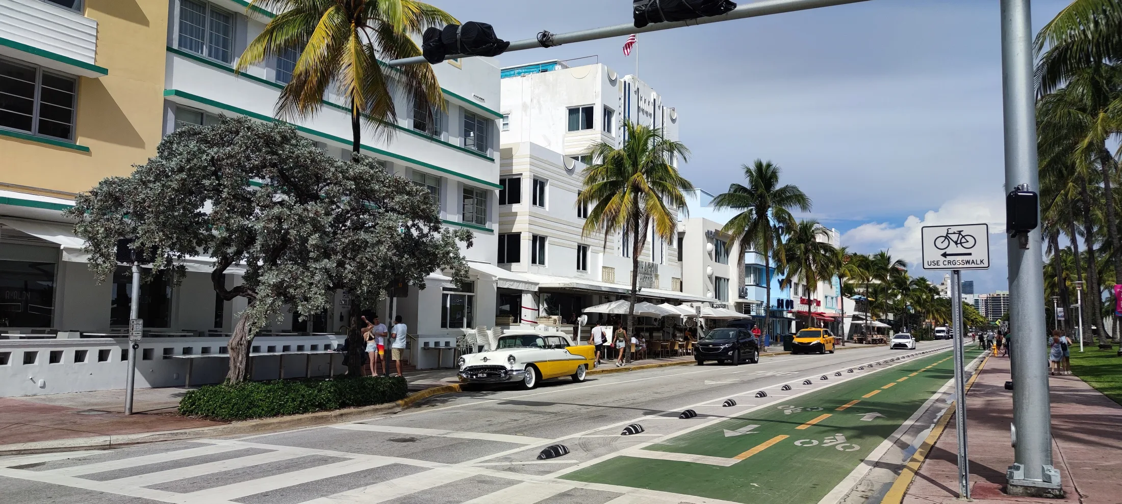 Historic architecture along Ocean Drive in Miami Beach