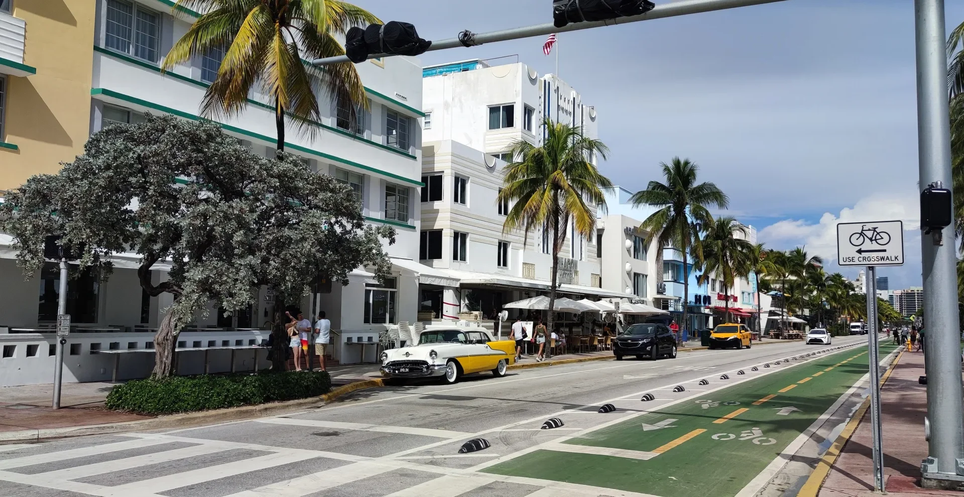 Historic architecture along Ocean Drive in Miami Beach