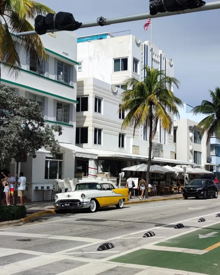 Historic architecture along Ocean Drive in Miami Beach