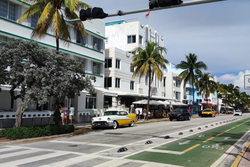 Historic architecture along Ocean Drive in Miami Beach